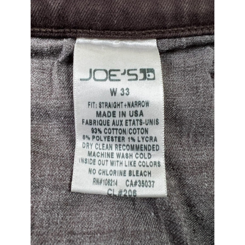 Joe's‎ Jeans Mens Jeans 33x32 Brown Straight Narrow Fit Made USA Stretch Denim - Picture 6 of 12